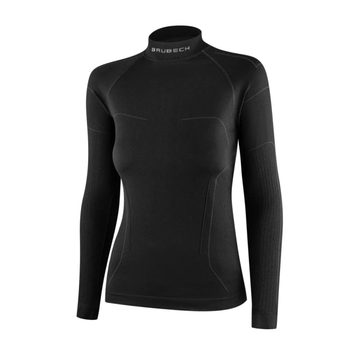 Brubeck Cooler - black - letnia damska koszulka termoaktywna motocyklowa / trekkingowa / turystyczna / sportowa
