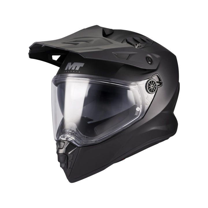 MT Track SV - Pure black matt - kask motocyklowy ADV z blendą