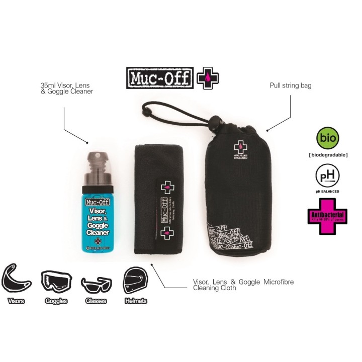 Muc-Off - Zestaw do czyszczenia gogli i wizjera kasku motocyklowego
