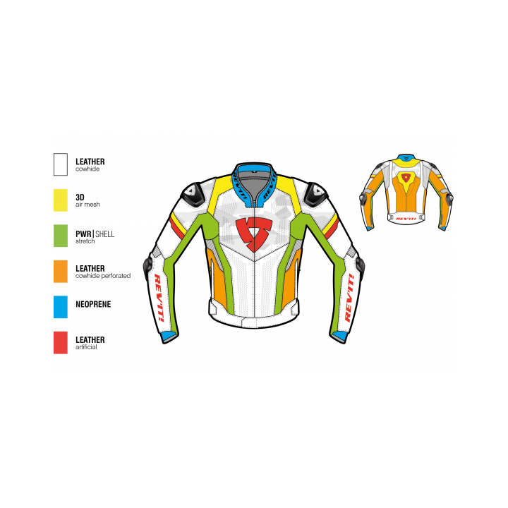 REV'IT! Hyperspeed Pro - black/white - sportowa kurtka skórzana