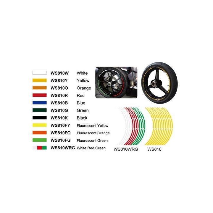 Keiti Reflective sticker - fluo green -  naklejka na felgę motocyklowa